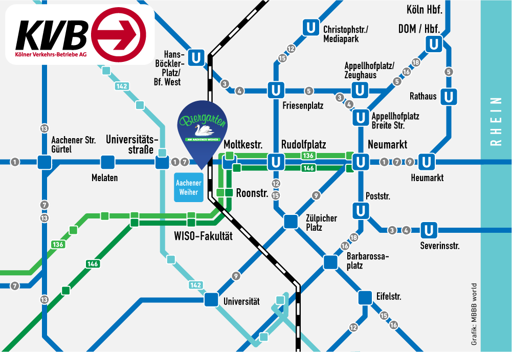 KVB-Lageplan für den Biergarten